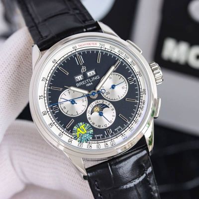 GF Factory Breitling 42MM Calfs Leather Watch Strap B25 Movement Dark Blue Watch